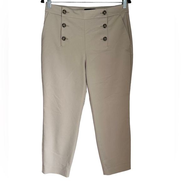 Express Womens Tan Ankle Midrise Sailor Pants Size 8S - Picture 13 of 13